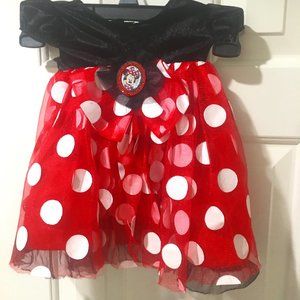 Girls Minnie Mouse polka dot dress petticoats 6 to 12 months